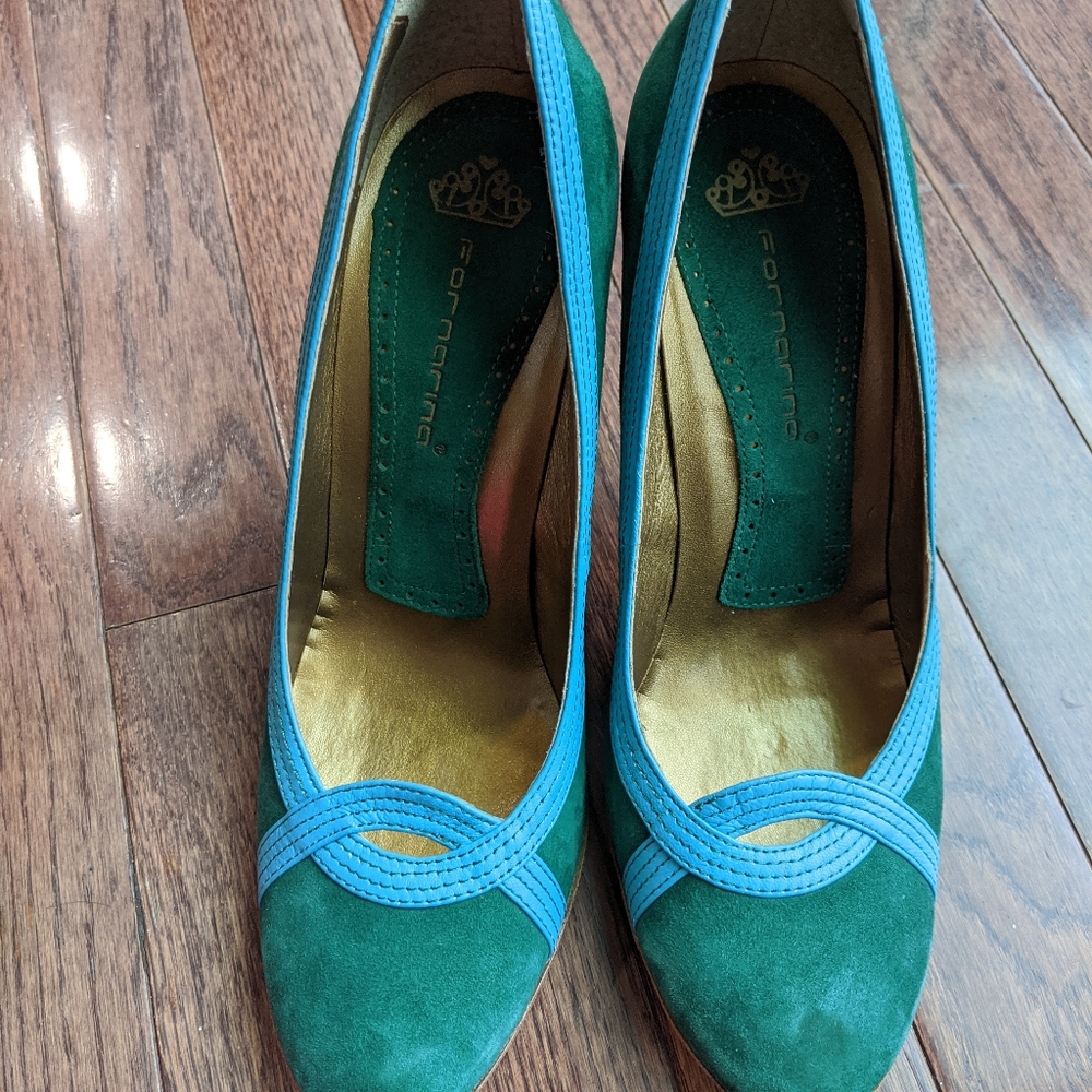 Fornarina green/teal heels